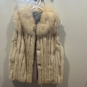 Women's recycled Fur Vest - Cream